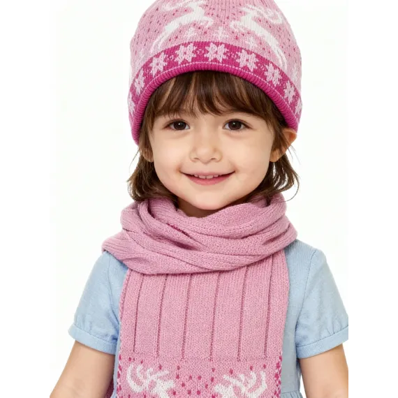 Шапка, шарф и перчатки комплект ASSAD, Reňk: Fuksiýa, Ölçeg: STD, 4 image