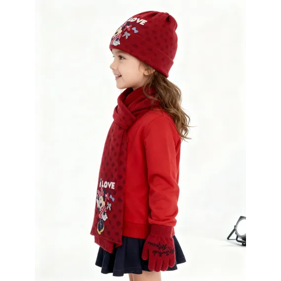 Шапка, шарф и перчатки комплект Minnie mouse Ugur , Reňk: Gyzyl, Ölçeg: STD, 2 image