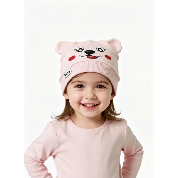 Шапка  Kissa, Цвет: Розовый, Размер: 0-6 мес.
