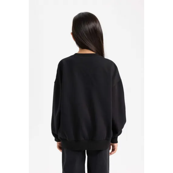 Свитшот детский оверсайз DeFacto, Цвет: Черный, Размер: 8-9 лет, изображение 6