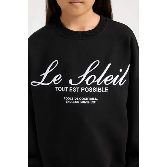 Свитшот детский оверсайз DeFacto, Цвет: Черный, Размер: 5-6 лет, изображение 5