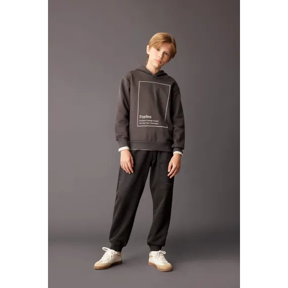 Свитшот детский DeFacto, Цвет: Серый, Размер: 5-6 лет, изображение 2