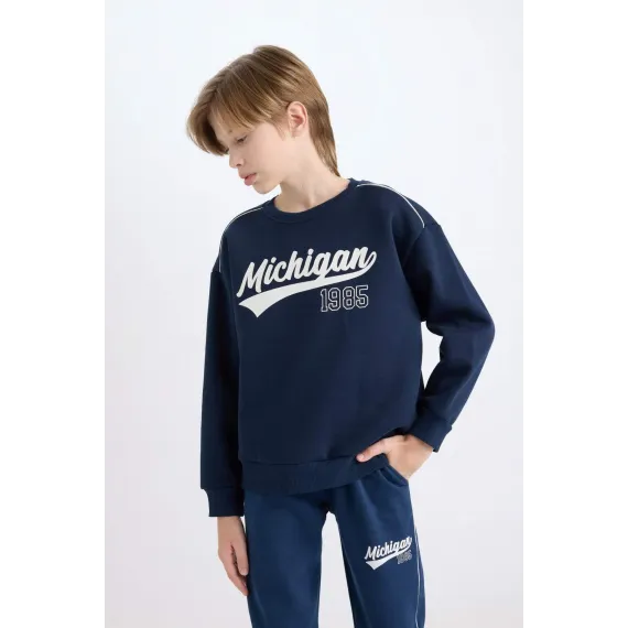 Свитшот для мальчиков DeFacto, Цвет: Синий, Размер: 9-10 лет, изображение 3