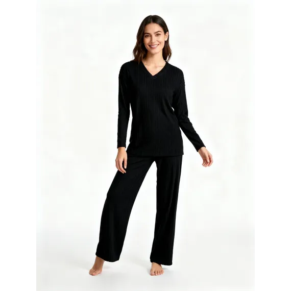 Женский стильный комплект SheVibe, Цвет: Черный, Размер: S