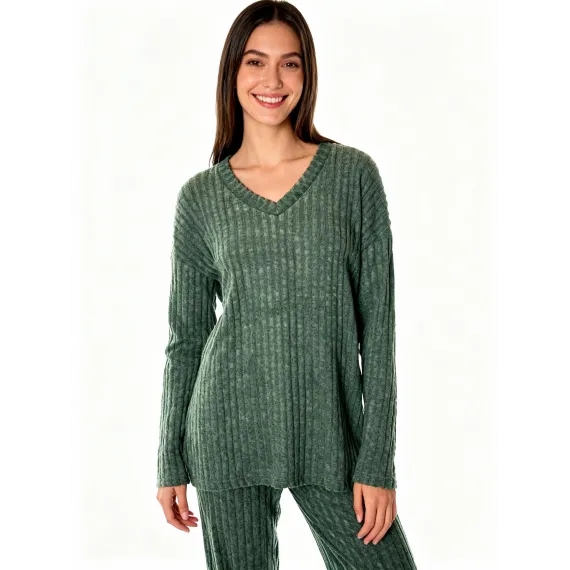 Женский стильный комплект SheVibe, Цвет: Хаки, Размер: S