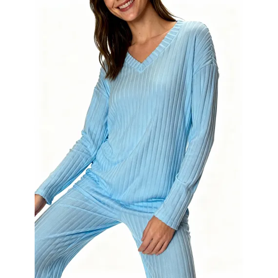 Женский стильный комплект SheVibe, Цвет: Синий, Размер: S, изображение 4