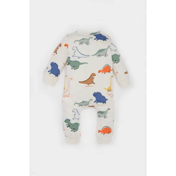 Комбинезон детский с принтом динозавра на кнопках  DeFacto, Цвет: Экрю, Размер: 6-9 мес., изображение 4