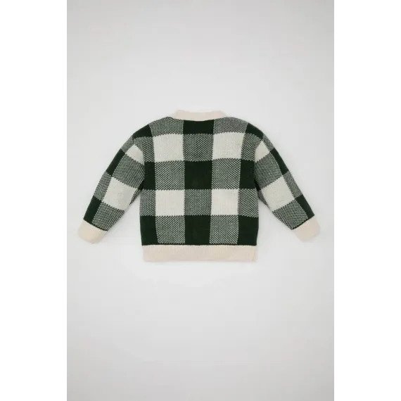 Кардиган детский с V-образным вырезом  DeFacto, Цвет: Зеленый, Размер: 12-18 мес., изображение 4