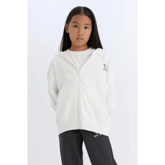 Свитшот с капюшоном и принтом  DeFacto, Цвет: Экрю, Размер: 9-10 лет, изображение 3