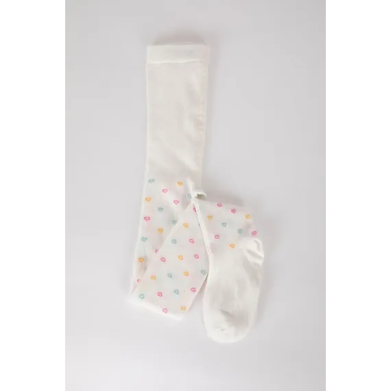 Колготки школьные детские хлопковые  DeFacto, Цвет: Белый, Размер: 7-8 лет, изображение 2