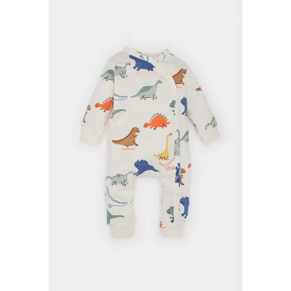 Комбинезон детский с принтом динозавра на кнопках  DeFacto, Цвет: Экрю, Размер: 12-18 мес.