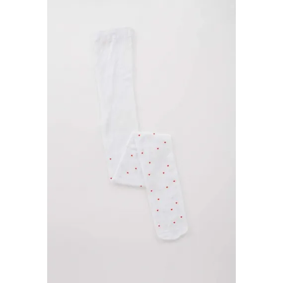 Колготки детские с сердечками  DeFacto, Цвет: Белый, Размер: 9-10 лет, изображение 3