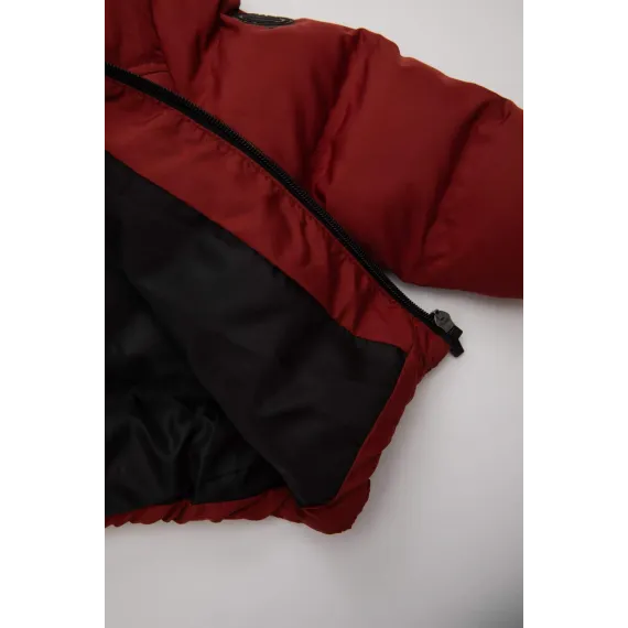 Куртка детская утепленная с капюшоном  DeFacto, Цвет: Бордовый, Размер: 3-4 года, изображение 4