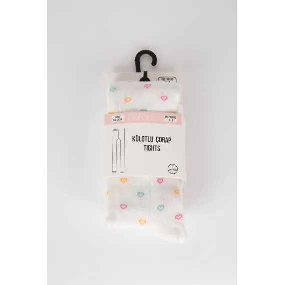 Колготки школьные детские хлопковые  DeFacto, Цвет: Белый, Размер: 7-8 лет