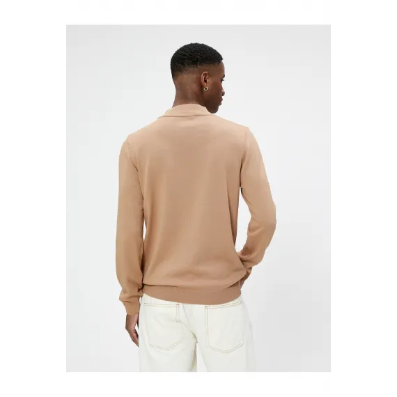 Свитер с полурыбацким воротником Koton, Цвет: Экрю, Размер: M, изображение 4