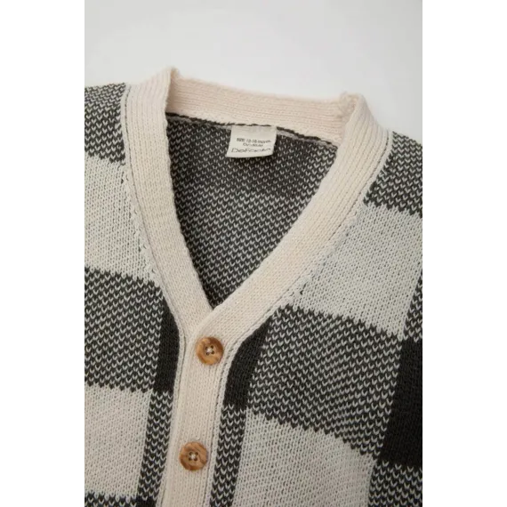 Кардиган детский с V-образным вырезом  DeFacto, Цвет: Зеленый, Размер: 12-18 мес., изображение 2