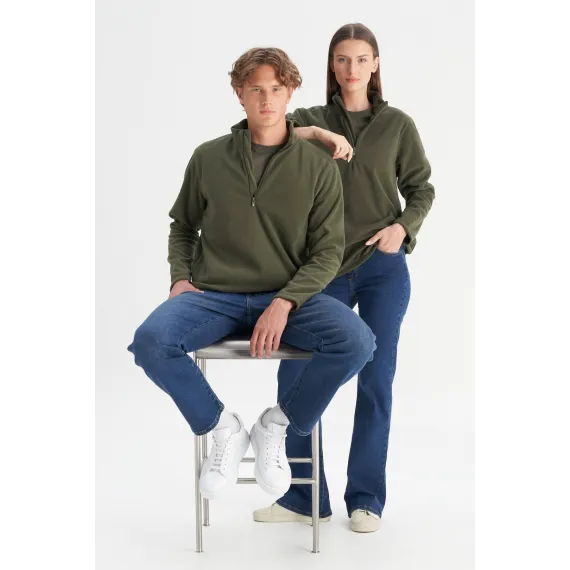 Свитшот мужской  AC&Co Altınyıldız Classics, Цвет: Хаки, Размер: L, изображение 4