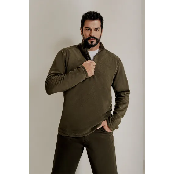 Свитшот мужской  AC&Co Altınyıldız Classics, Цвет: Хаки, Размер: S, изображение 3