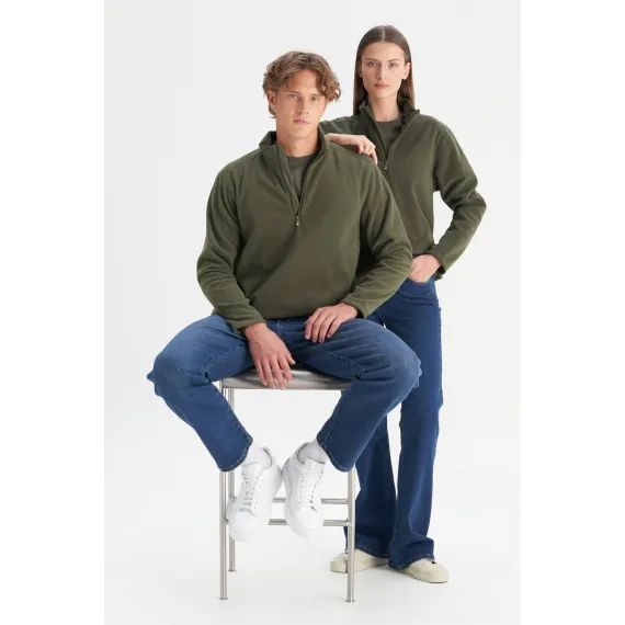 Свитшот мужской  AC&Co Altınyıldız Classics, Цвет: Хаки, Размер: S, изображение 2