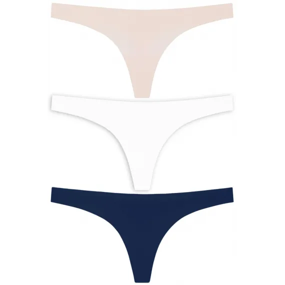 Трусики стринги базовые лазерной резки 3 штуки Cottonhill, Цвет: Белый, Размер: S, изображение 3