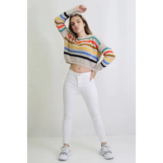 Свитер кроп Get Crazy, Цвет: Бежевый, Размер: STD, изображение 2